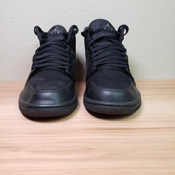 Nike Air Jordan 1 Retro Mid Basketball Shoes‎ All Black Sneakers Men\'s Size 8 main image 8